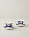 Evelina New Bone China 4 Parça 2 Kişilik Kahve Fincan Takımı 90 ml Lacivert