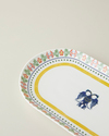 Fiesta Talavera Porselen Kayık Tabak 30 cm Beyaz - Lacivert