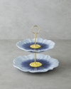 Flowerella Dolomite Katlı Servis 21+26 cm Mavi
