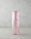 Flowery Cam Başucu Sürahi 1200 ml + 400 ml Pembe