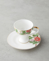 Garden Dream New Bone China 4 Parça 2 Kişilik Kahve Fincan Takımı 90 ml Yeşil-Beyaz