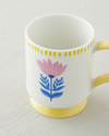 Gifty Flower New Bone China Kupa 310 ml Pembe-Sarı-Mavi