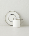 Harmony Silver Stoneware Tek Kişilik Kahve Sunum Seti 100 ml Beyaz-Silver