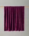 Modern Line Çizgili Super Soft Çift Kişilik Battaniye 200x220 cm Mürdüm