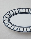 Monarch Porselen Kayık Tabak 30 cm Siyah - Beyaz