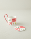 Pelia New Bone China Bardak Altlıklı Kupa 380 ml Pembe