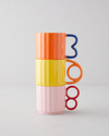 Playful Rust Seramik Kupa 350 ml Turuncu-Mavi