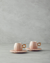 Polka New Bone China 4 Parça 2 Kişilik Kahve Fincan Takımı Pudra