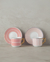 Rabecca New Bone China Kahve Fincan Takımı 4 Parça 2 Kişilik Kırmızı