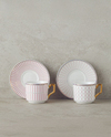 Rabecca New Bone China Kahve Fincan Takımı 4 Parça 2 Kişilik Pembe