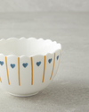 Retro Hearty New Bone China Kase 10 cm Beyaz - Mavi