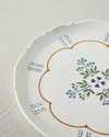 Retro Paisley New Bone China Servis Tabağı 27 cm Beyaz - Mavi