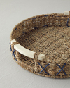 Savanna Hasır Tepsi 32 cm Mavi-Bej