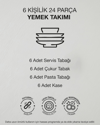 Soft Garden Porselen Yemek Takımı 24 Parça 6 Kişilik Gold