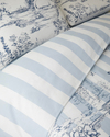 Striped Jouy Pamuk Çift Kişilik Nevresim Takımı 200x220 cm Mavi