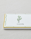 Thyme Seramik Bardak Altlığı 10.8x0.8 cm Beyaz - Yeşil