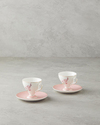 Valentina New Bone China 4 Parça 2 Kişilik Kahve Fincan Takımı 80 ml Pembe