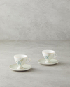 Valentina New Bone China 4 Parça 2 Kişilik Kahve Fincan Takımı 80 ml Açık Yeşil