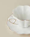Velisse New Bone China 4 Parça 2 Kişilik Çay Fincanı Takımı 180 ml Beyaz-Gold