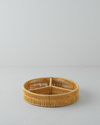 Wicker Plastik Rattan 3 Bölmeli Sunumluk 25x6 cm Açık Kahverengi