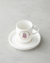 Wisteria New Bone China 12 Parça 6 Kişilik Kahve Fincan Takımı 90 ml Beyaz