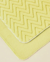 Zigzag Line Kaydırmaz Taban Banyo Paspası Seti 60x80 cm + 40x60 cm Limon Yeşili