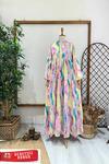 BATİK PEMBE SARI ELBİSE