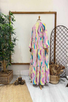 BATİK PEMBE SARI ELBİSE
