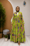 BEYMN VİSKON ELBİSE YEŞİL