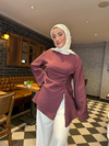 BÜZGÜLÜ BLUZ Mürdüm