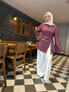 BÜZGÜLÜ BLUZ Mürdüm