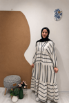 GRİ ÇİZGİLİ KETEN KATLEYA Taş