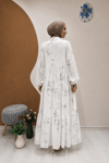 GÜMÜŞ YALDIZ VİSKON ELBİSE Beyaz