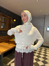 HM DANTELLİ HIRKA Beyaz