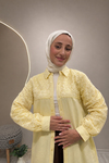 İNCİLİ VE DANTELLİ GÖMLEK Sarı