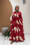KIRMIZI VİSKON ELBİSE
