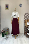 KREP PANTOLON ETEK Bordo