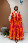 ORANJ FUŞYA ELBİSE