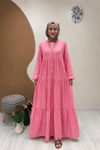 PUANTİYELİ ELBİSE Pembe