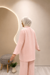 SİMLİ TÜL KİMONO Pembe