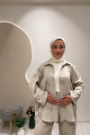 YALDIZ ÇİÇEK İŞLEMELİ TAKIM Vizon