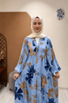 ZAMBAK VİSKON ELBİSE Mavi