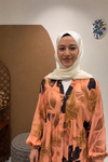 ZAMBAK VİSKON ELBİSE Yavruağzı