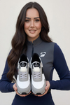 Gri Siyah Detaylı Beyaz Kadın Spor Ayakkabı Sneaker
