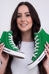 Yeşil Süet Yüksek Konçlu Bilekli Kadın Sneaker