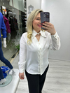 Beyaz V Yaka Dekolteli Gömlek 2441