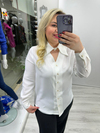 Beyaz V Yaka Dekolteli Gömlek 2441