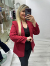 Bordo Kol Büzgü Detaylı Ceket mc 6177