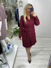 Bordo Piliseli Double Ceket Elbise stp 25k2417 