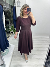 Bordo Taş Baskı Detaylı Double Midi Elbise stp 27k2835